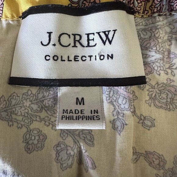 J. Crew Collection Blouse M Boho Cotton Top in Yellow Gold Paisley Bohemian - Picture 6 of 6
